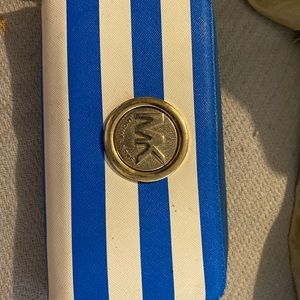 Michael Kors Blue & White Striped Wallet